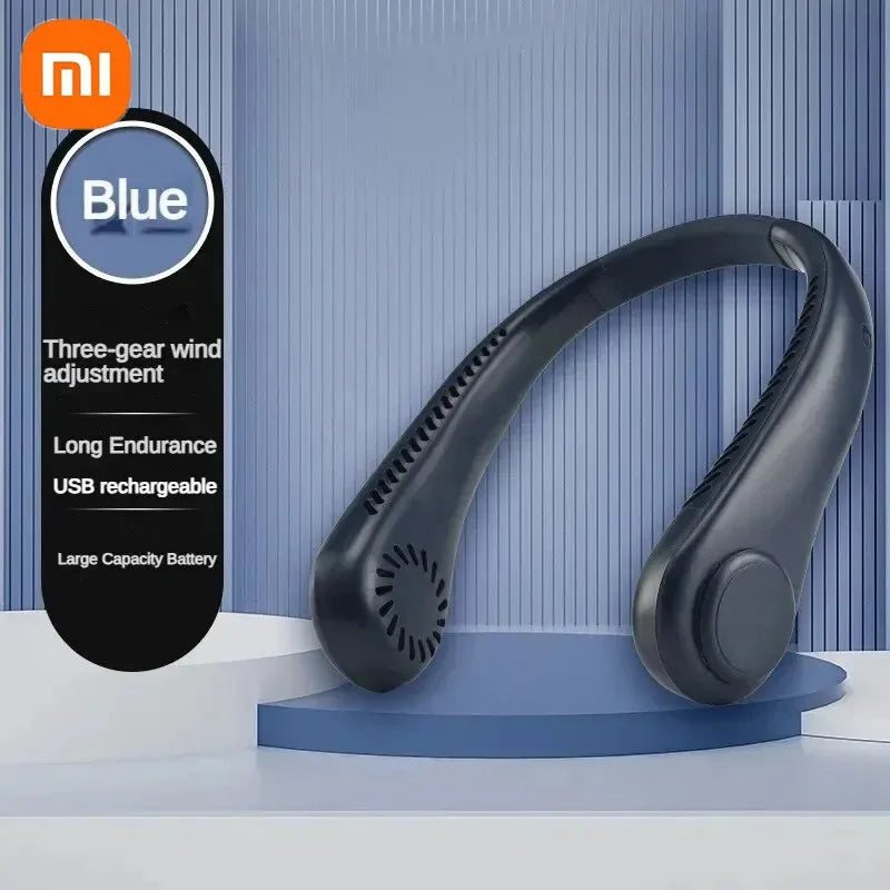 Xiaomi New USB Bladeless Wrap-around Vents Rechargeable Neck Fan 360 Degree Neck Fan Portable Cooling Fan