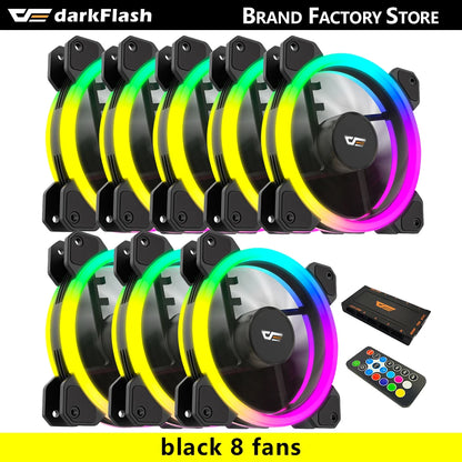 Darkflash DR11 Rgb Fan Ventoinha PC Controladora 120mm Computer Case Fan Kit 6pin Water Cooler CPU Cooling Fans Argb Ventilador