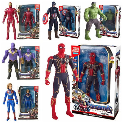17cm Marvel Spiderman Model Anime Action Figures Spider-man Captainironman Luminous Children's Toys Decorationdolls Gifts